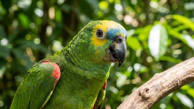 Amazona Aestiva em meio a natureza