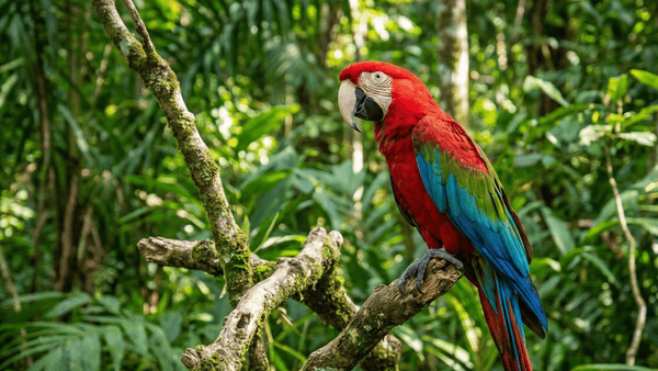 Ara chloropterus em mata fechada