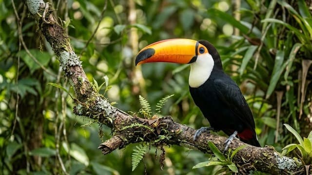 Tucano Toco em meio a vegetação e natureza